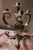 Silver Mid 20th Century Pair of Italian Silver Gilt Tole 4 Light Candelabra Candle Holder Lights Leaf & Swirl For Sale - Image 8 of 11