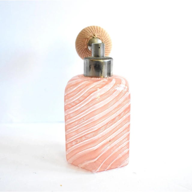 Art Deco Vintage Murano Art Glass Perfume Bottle With Working Atomizer For Sale - Image 3 of 6
