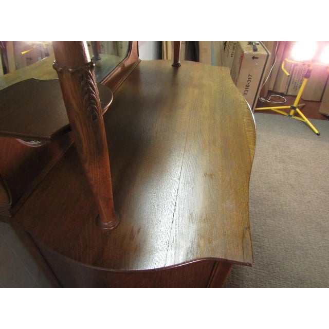 Early 1900's Quartersawn Oak Sideboard For Sale - Image 9 of 11