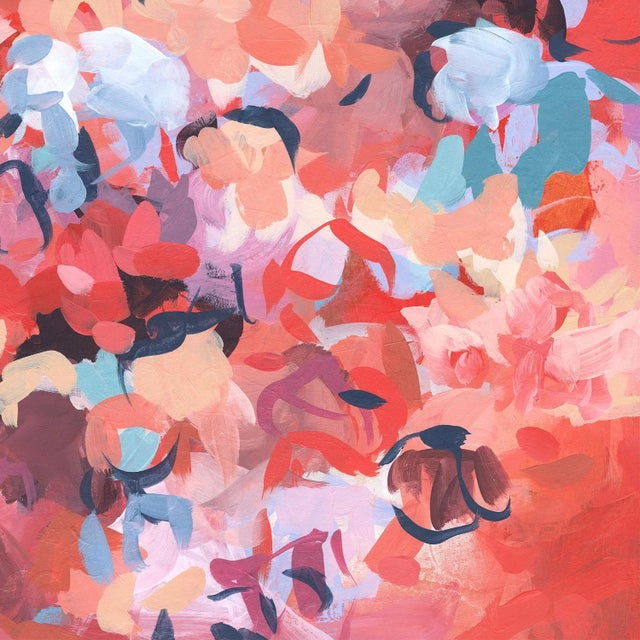 Contemporary Tango No.1- Expressive Acrylic Painting on Paper, Red Contemporary Art For Sale - Image 3 of 3