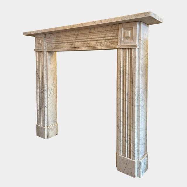 Hollywood Regency English Regency Marble Fireplace Mantel, 1820s For Sale - Image 3 of 6