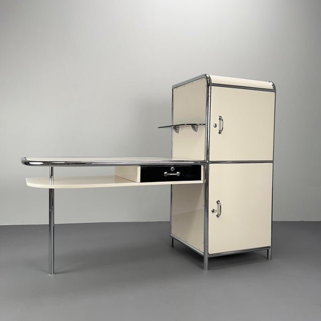 Medical White Tubular Steel Desk, 1930s For Sale - Image 13 of 13