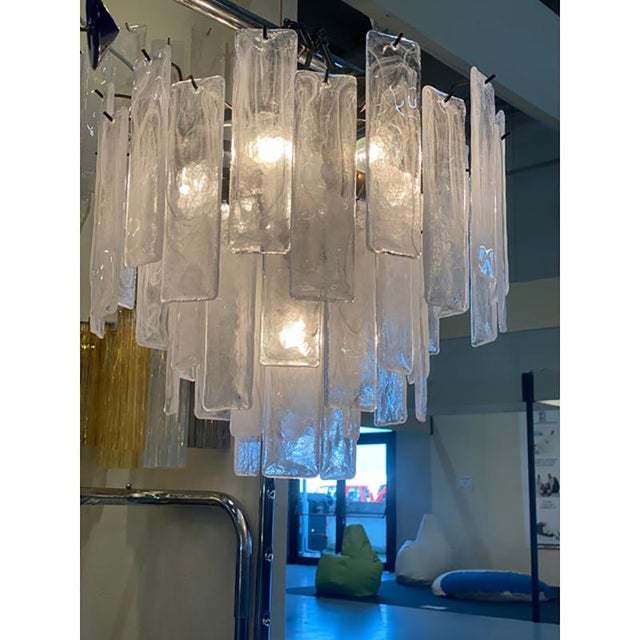 Strips Alabaster Listelli Murano Glass Chandelier by Simoeng For Sale - Image 11 of 11