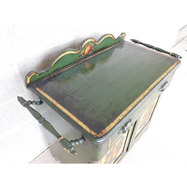 Antique Signed Peter Ompir Hand Paint Wash Stand 37"w For Sale - Image 15 of 18
