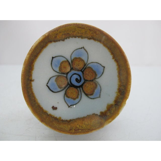 1960s Ken Edwards El Palomar Blue Stoneware Bird & Flower Mexican Pottery Coffee Pot For Sale - Image 5 of 14