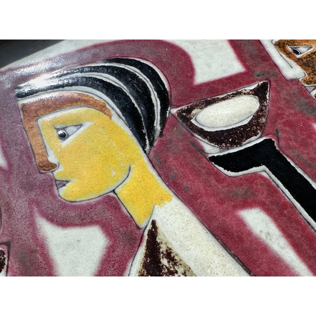 Black Modern Ceramic Art Wall Plate by Philippe Lambercy, Switzerland, 1960s For Sale - Image 8 of 14