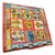 A 1982 Full Set Hermes Carrè Silk Scarf Masques Et Casques by Julia Albadie For Sale