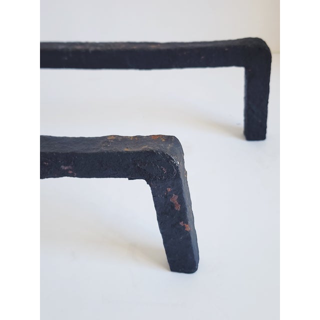 Antique Federal Style Brass Andirons With Steeple Tops - A Pair For Sale - Image 11 of 12