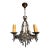 Antique Spanish Revival 5 Light Chandelier With Original Polychrome Paint For Sale