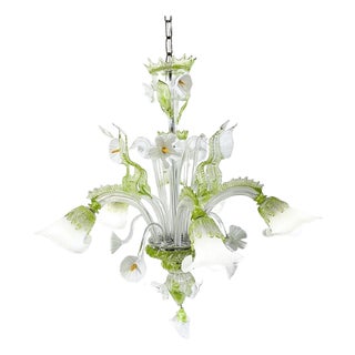 Mid-Century Modern Murano Glass Chandelier, Italy, 1950s For Sale