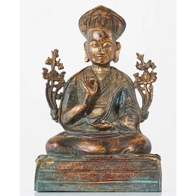 Chinese Chinese Ming Style Bronze Metal Seated Buddha For Sale - Image 3 of 13