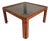 Mid-Century Danish Modern Coffee Table After Afra & Tobia Scarpa for Cassina in Teak Wood W/ Smoked Glass, C. 1970s For Sale