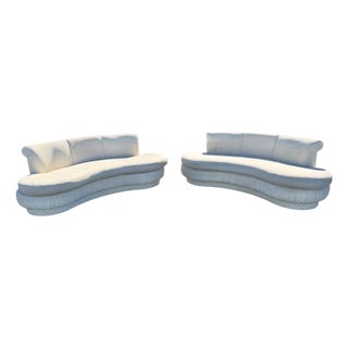 Postmodern Sculptural Curved Kidney Cloud Sofas – Pair of 2 For Sale