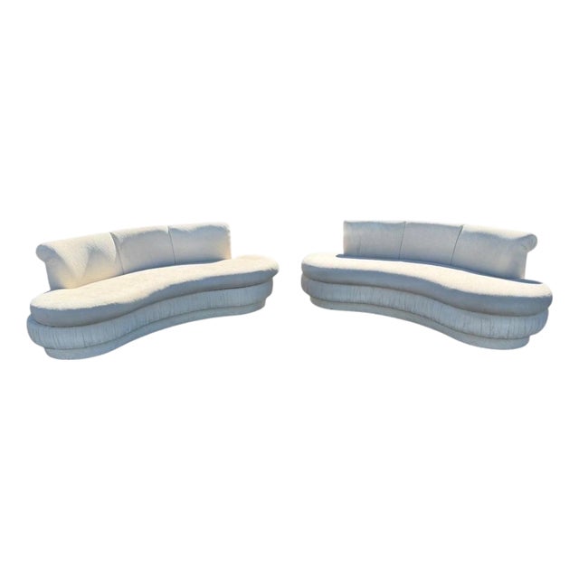 Postmodern Sculptural Curved Kidney Cloud Sofas – Pair of 2 For Sale