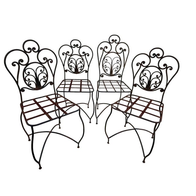 French Wrought Iron Chairs, 1970s, Set of 4 For Sale - Image 15 of 16