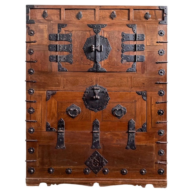 Antique Korean Two-Level Wood Chest Jeon-Ju Jang For Sale - Image 11 of 18
