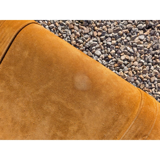 Drexel Heritage 1970 Drexel Heritage Suede Ottomans/Stools-Pair. For Sale - Image 4 of 12