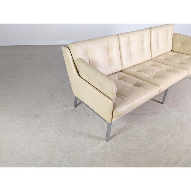 Cream Leather Sofa by Roland Rainer for WK Wohnen, 1980 For Sale - Image 8 of 10