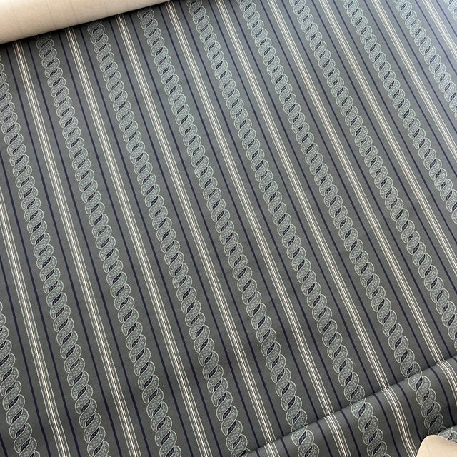 Casa Lopez Carolina Irving Denim Blue Menerbes Stripe Solution Dyed Acrylic All Season Fabric- 7 Yards For Sale - Image 4 of 7