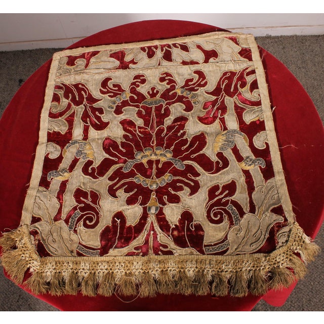Renaissance Embroidered Velvet and Silk Fabric, Italy For Sale - Image 11 of 11