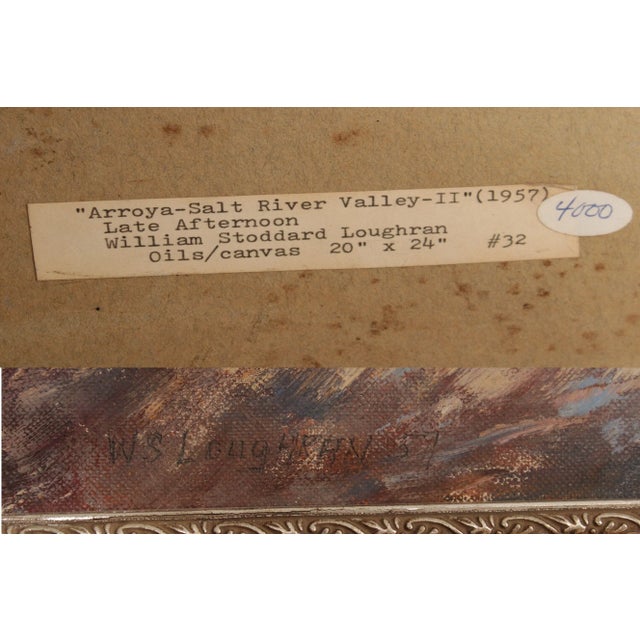 William Stoddard Loughran 1950s 'Arroya-Salt River Valley II' Original Painting For Sale - Image 11 of 13
