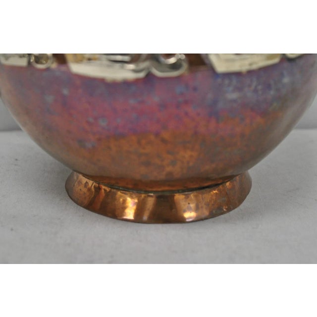 Vintage Artesanias Taxco Mexico Primitive Water Pitcher Silver Mounted Copper For Sale - Image 13 of 16