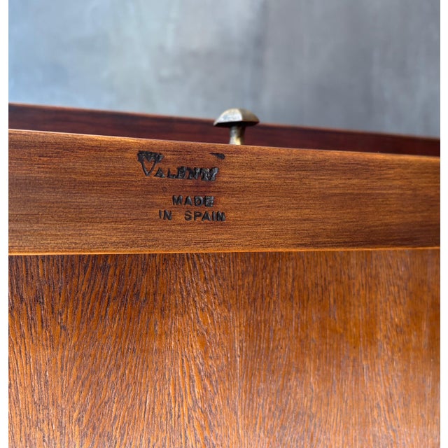 Brown Spanish Carved Wood Console Table With Two Drawers Signed by Valenti For Sale - Image 8 of 16