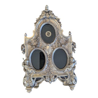 Elias Pewter Triple Photo Table Top Frame, Late 20th Century For Sale