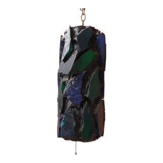 Vintage Chunky Fiberglass Swag Pendant Light For Sale