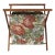Vintage Folding X-Base Knitting/Sewing Basket W/ Floral Motif For Sale