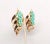 Napier Vintage 1950s Signed Napier Goldtone Faux-Turquoise Beaded Clip Earrings For Sale - Image 4 of 7
