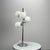 Silver Space Age Table Lamp with Tulip Base and White Opal Glass Globes, Germany, 1970s For Sale - Image 8 of 8