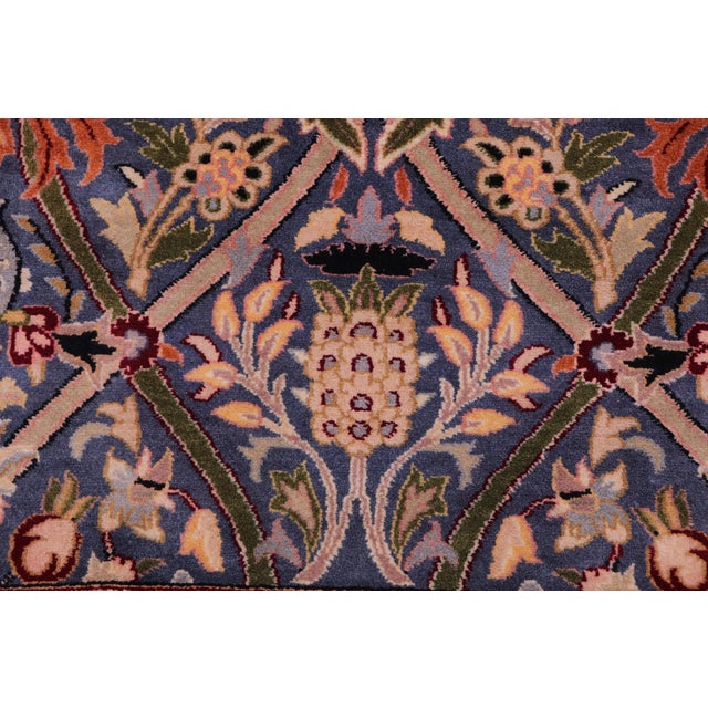 1990s Shabby Chic Pak-Persian Blue/Red Wool Rug - 2'6'' X 4'2'' For Sale - Image 5 of 9