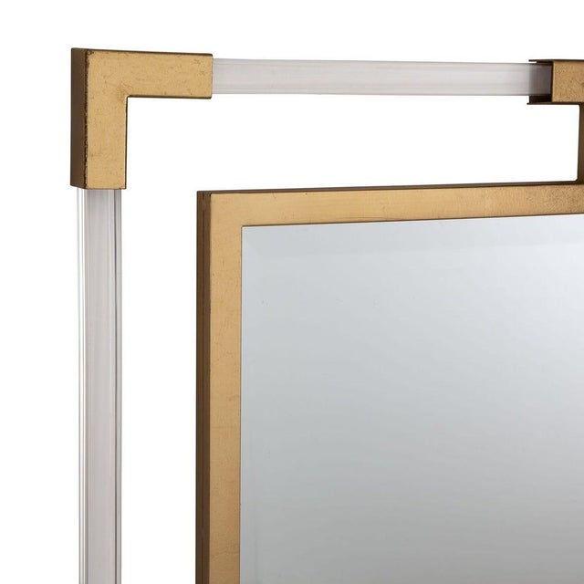 Contemporary New Gold W/ Acrylic Bars Mirror For Sale - Image 3 of 5