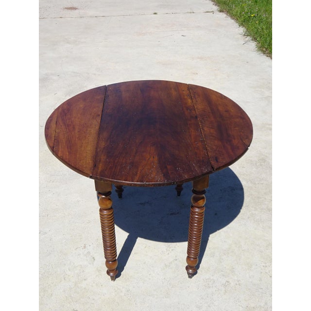 Brown Top Flap Table in Walnut For Sale - Image 8 of 18