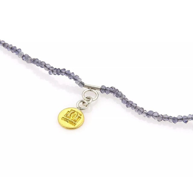 Contemporary Gurhan Sterling Silver Rain Iolite Bead Necklace For Sale - Image 3 of 7