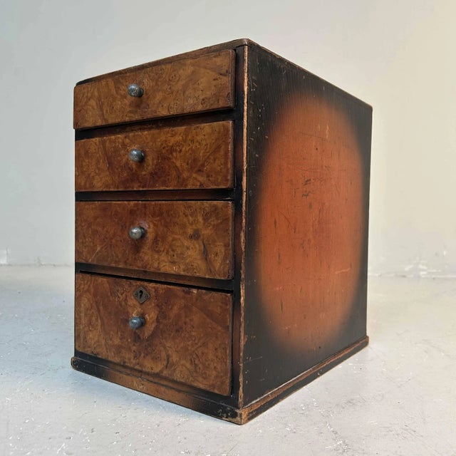 Vintage Burl Wood Filing Cabinet, Japan, 1950s For Sale - Image 4 of 10