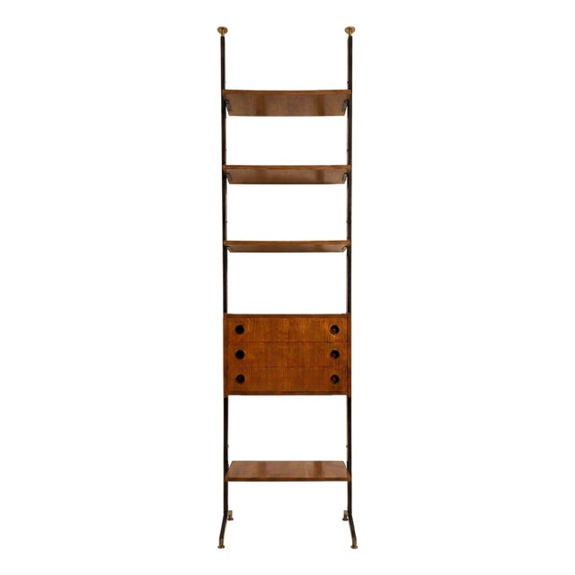 Teak Floor-to-Ceiling Bookcase, 1960s For Sale