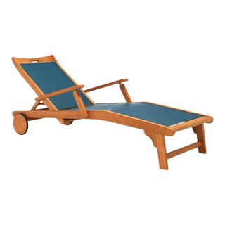 Kamson Sunlounger - Natural/Navy For Sale