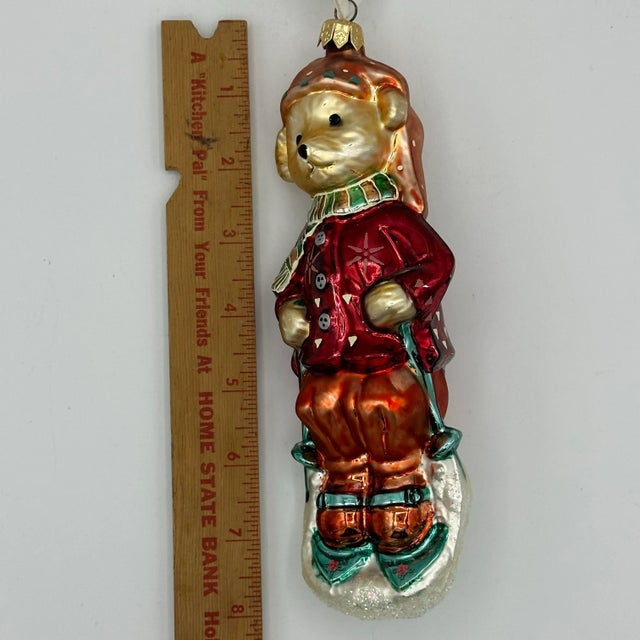 Figurative 1997 Christopher Radko Muffy Vanderbear Sleddin' & Skiddadlin' Christmas Ornament For Sale - Image 3 of 10