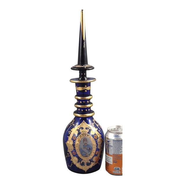 Bohemian Qajar Market Decanter in Cobalt Glass, 1870s For Sale - Image 10 of 11
