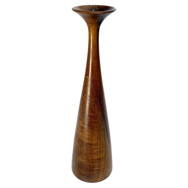 Scandinavian Teak Wood Candlestick, 1960 For Sale - Image 10 of 10