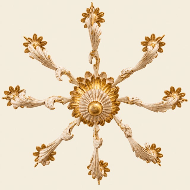 Chinoiserie Italian Carved Solid Wood Gold Gilt Monkey Chandelier - 1970's For Sale - Image 3 of 6
