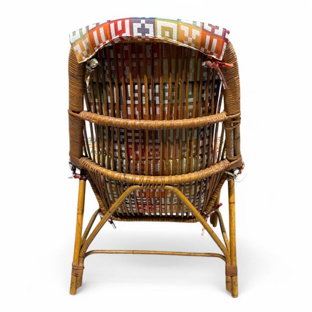 Wicker Jungle Armchair attributed to George Coslins for Gervasoni For Sale - Image 3 of 7