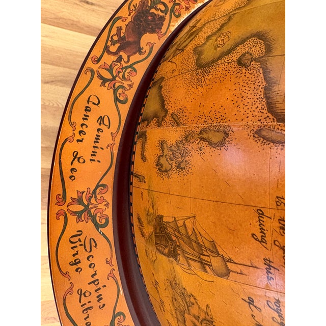 Mid-Century Modern Vintage Globe Liquor Cart on Wheels For Sale - Image 3 of 6