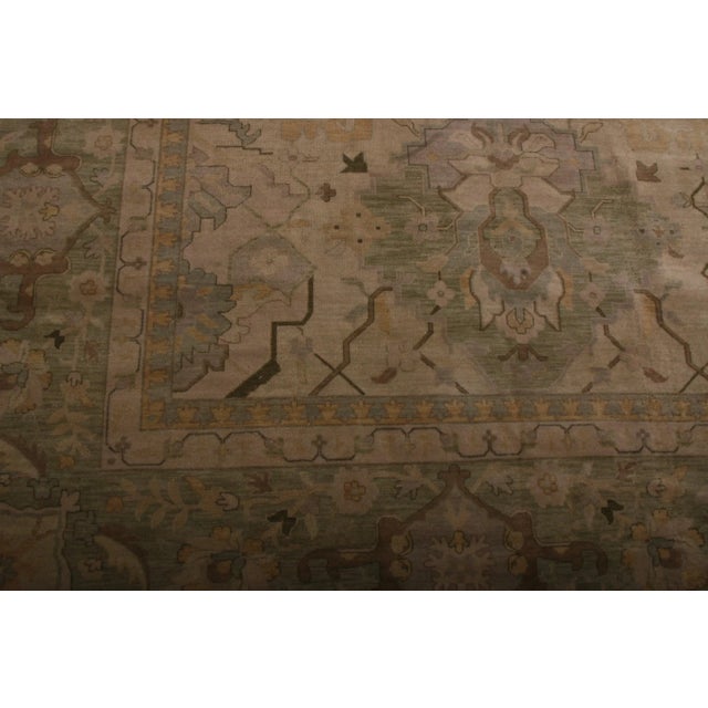 Textile Classic Style Rug in Cream, Pastel Green and Gold Floral Pattern by Rug & Kilim For Sale - Image 7 of 8