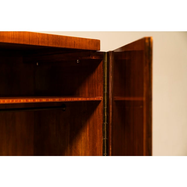 Brown Art Deco Wardrobe in Palisander by T Woonhuys, Netherlands, 1930s For Sale - Image 8 of 13