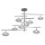 Modern Italian chandelier or flush mount with eight clear glass shades mounted on chrome finish metal frame / Made in...