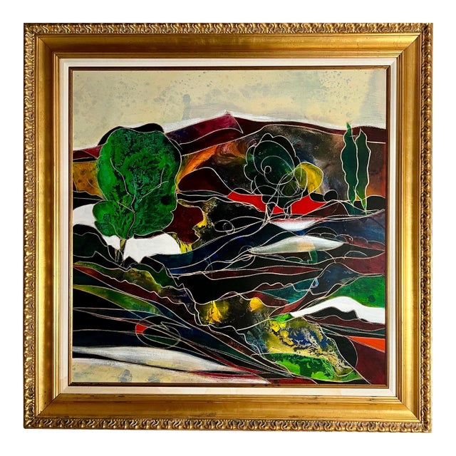 Jean-Claude GaugyLarge Expressionist Oil Painting Hand Carved Wood Panel Jean Claude Gaugy, 1997 For Sale