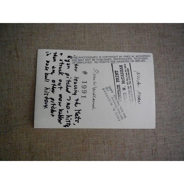 Modern Fred McDarrah, Signed Vintage Silver Gelatin Photograph Nolan Ryan For Sale - Image 3 of 4